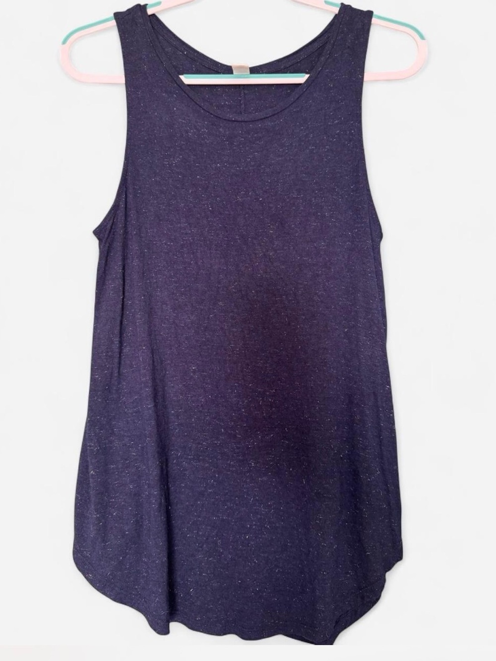 Navy and metallic heather tunic Tank Top